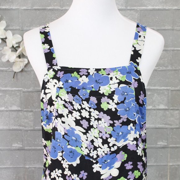 Wildfox Overalls Swimsuit Coverup Blue Bouquet - Picture 2 of 8